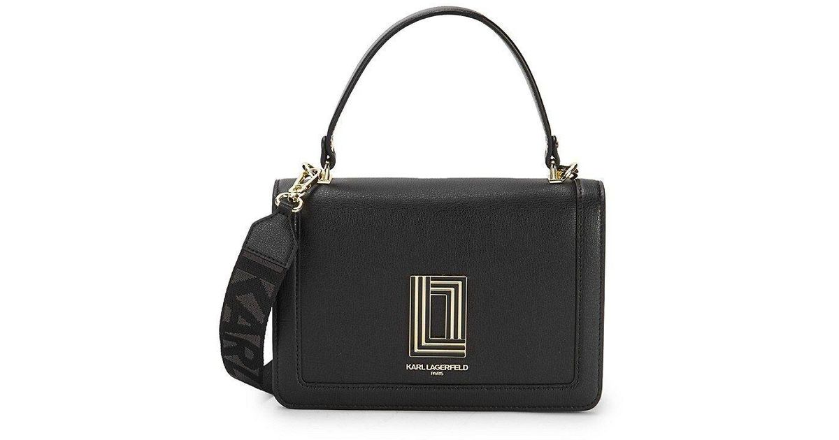 Karl Lagerfeld Simone Leather Crossbody Bag in Black Lyst