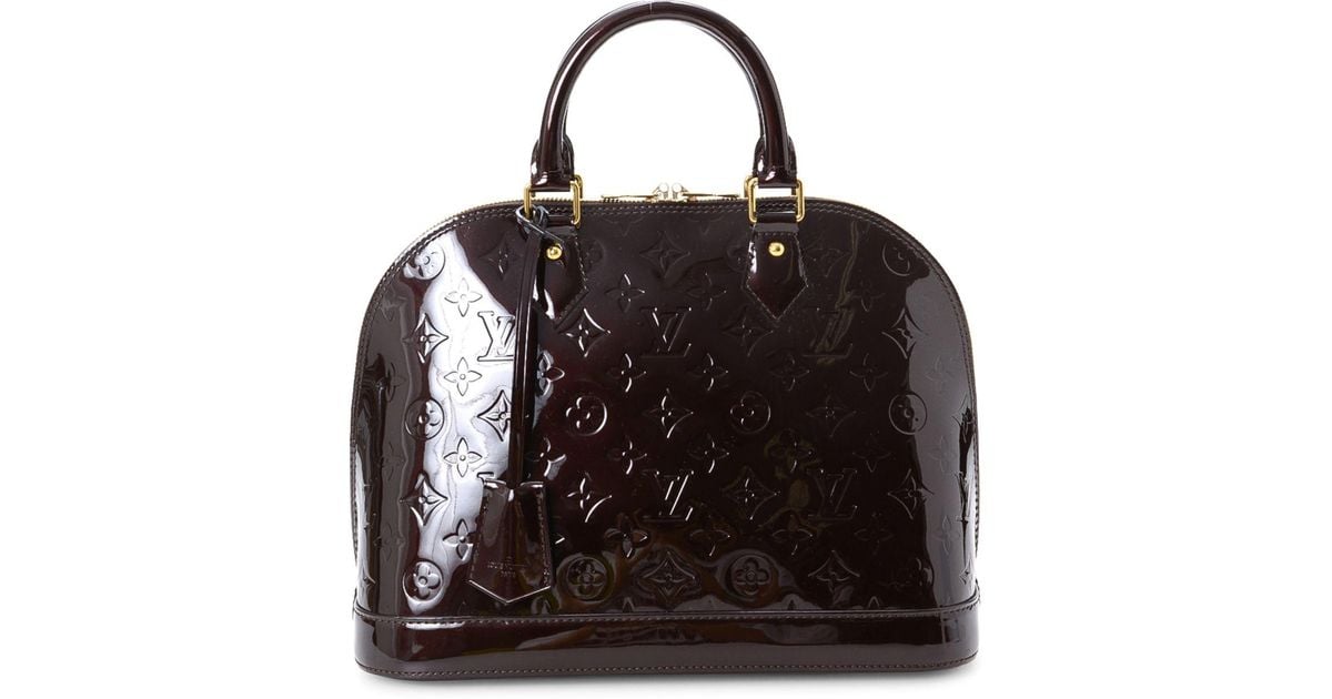 Alma bb patent leather handbag Louis Vuitton Black in Patent leather -  36640945