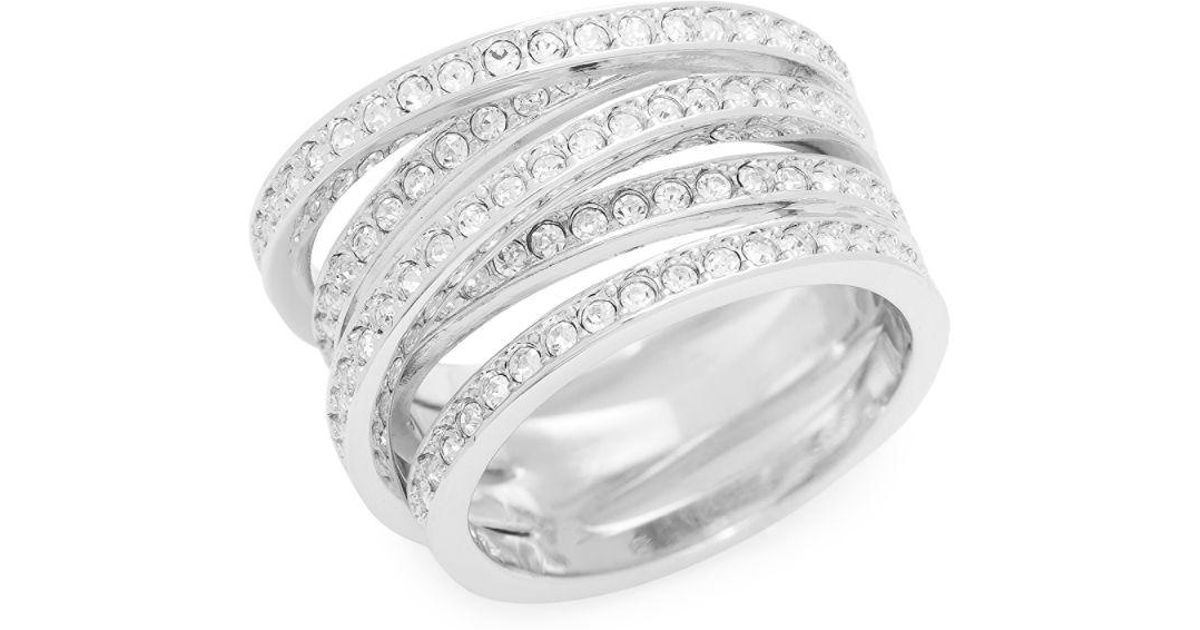 Swarovski Crystal Spiral Ring in Metallic | Lyst