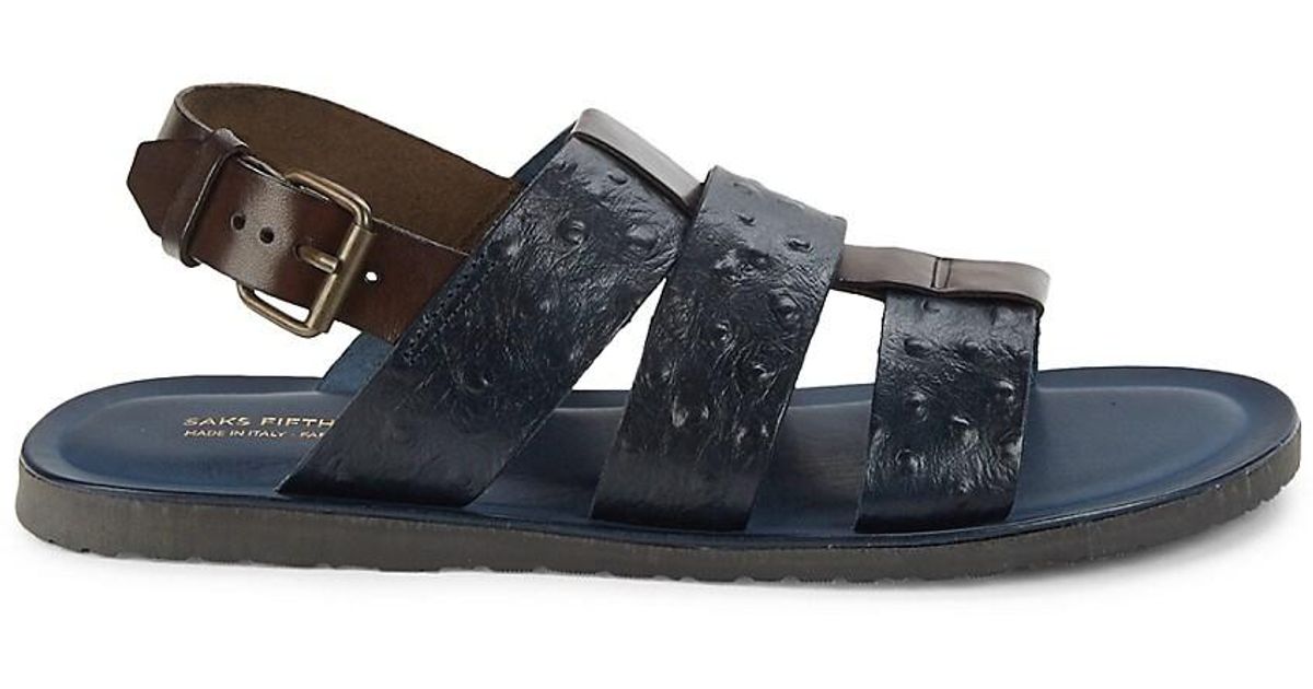 Saks Fifth Avenue Strappy Leather Gladiator Sandals in Navy (Blue) for