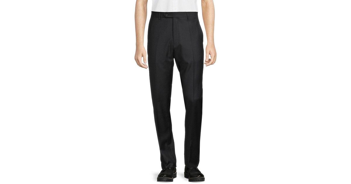 Zanella Noah Wool Blend Dress Pants in Black for Men Lyst