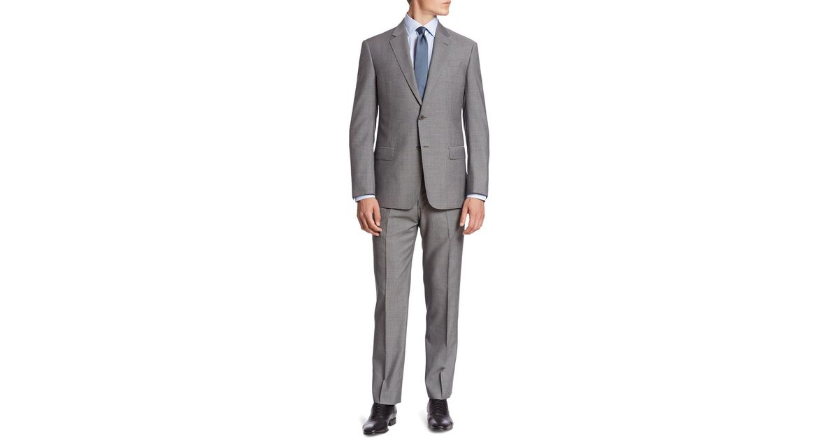 grey suit with lines