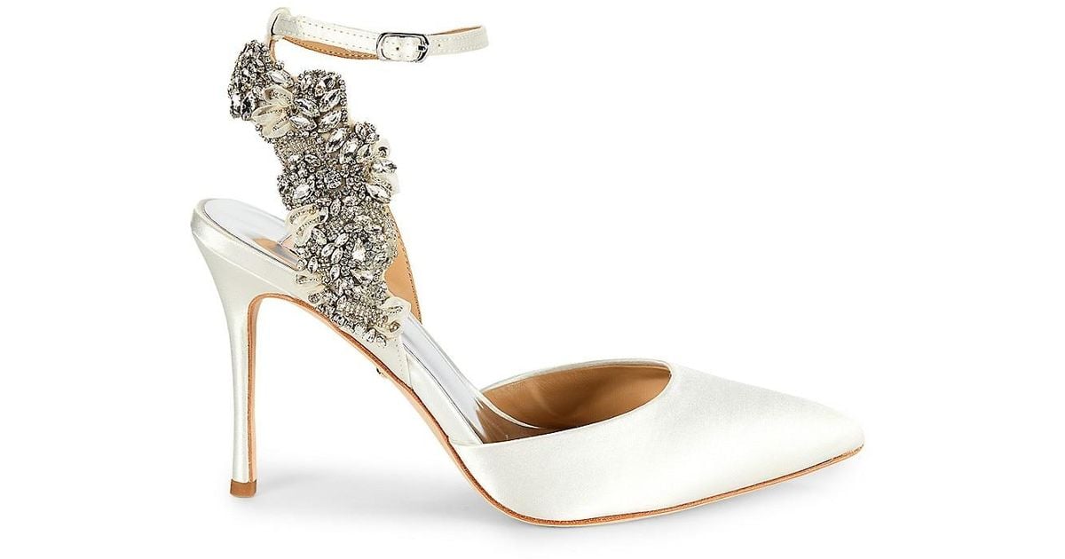 Badgley Mischka Blanca Embellished Stiletto Pumps in Metallic