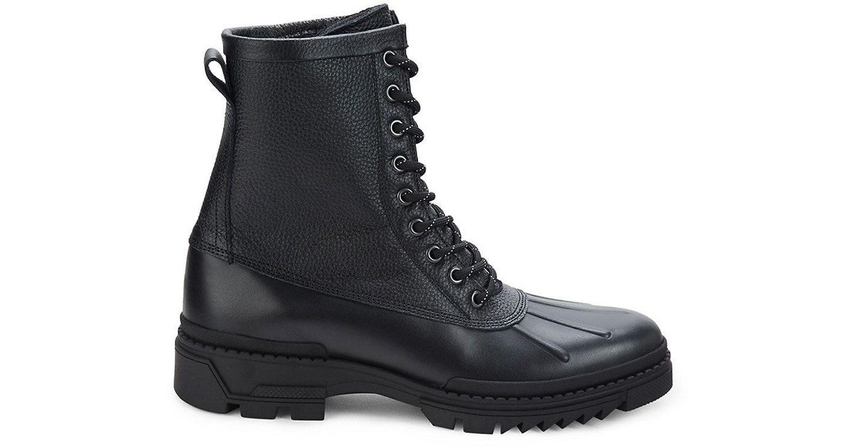 Bruno Magli Bismark Patterned Combat Boots in Black | Lyst