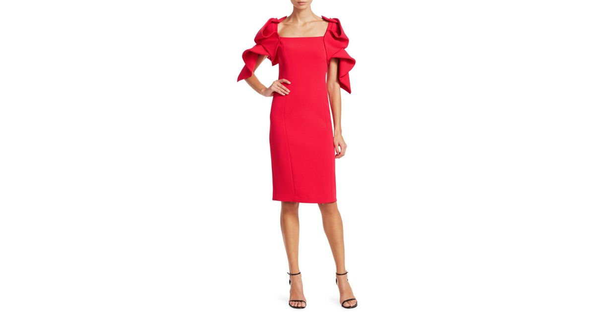 badgley mischka origami sleeve dress
