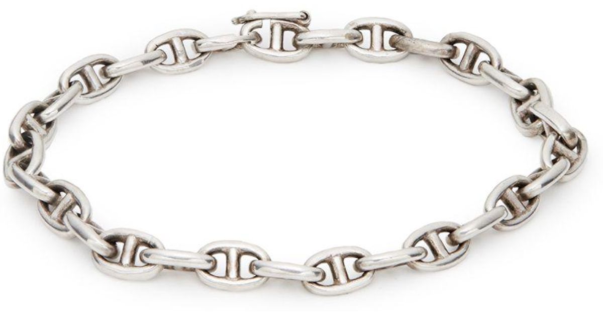 Hermès Women's Metallic Vintage Sterling Silver Chain Bracelet