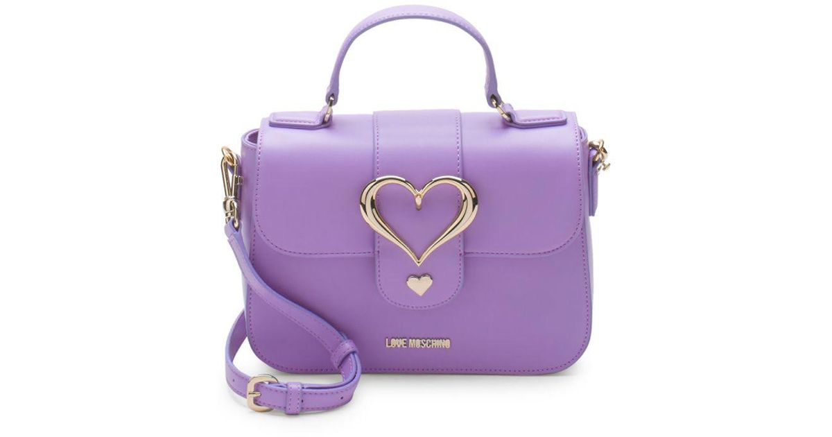 love moschino love top handle cross body satchel