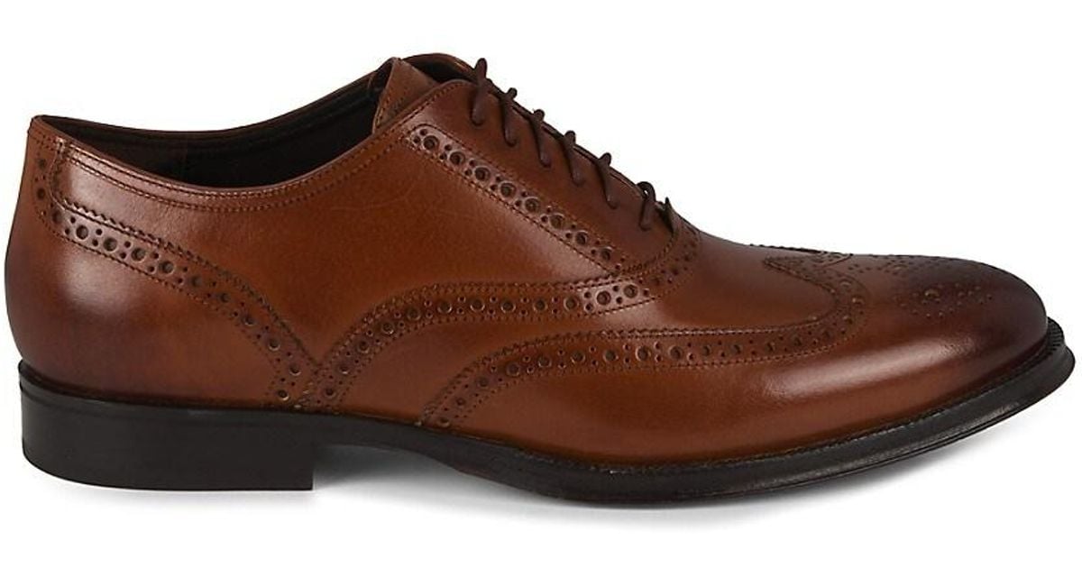 Cole Haan Leather Wingtip Brogue Oxford Shoes in Brown for Men | Lyst