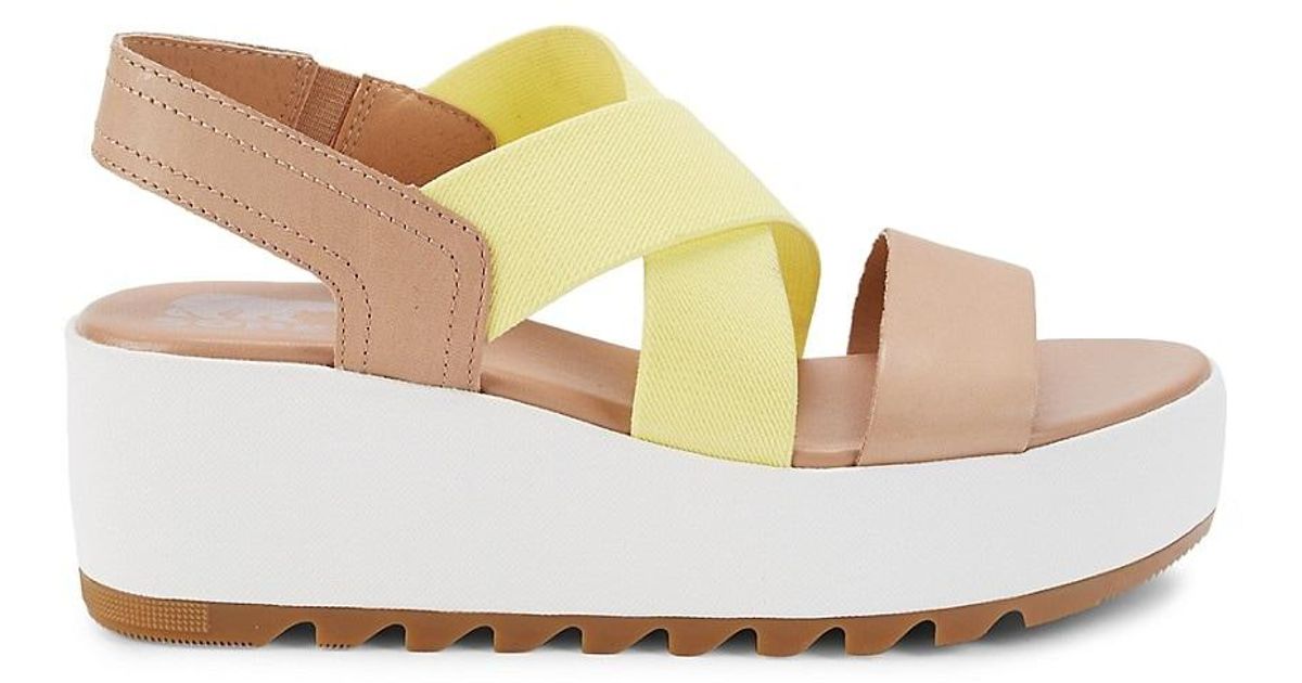 Sorel Cameron Colorblock Leather Platform Sandals - Lyst