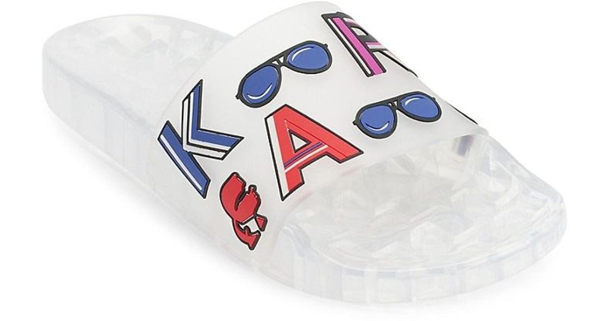 Karl Lagerfeld Rubber Tylee Pool Slides in Pink Lyst UK