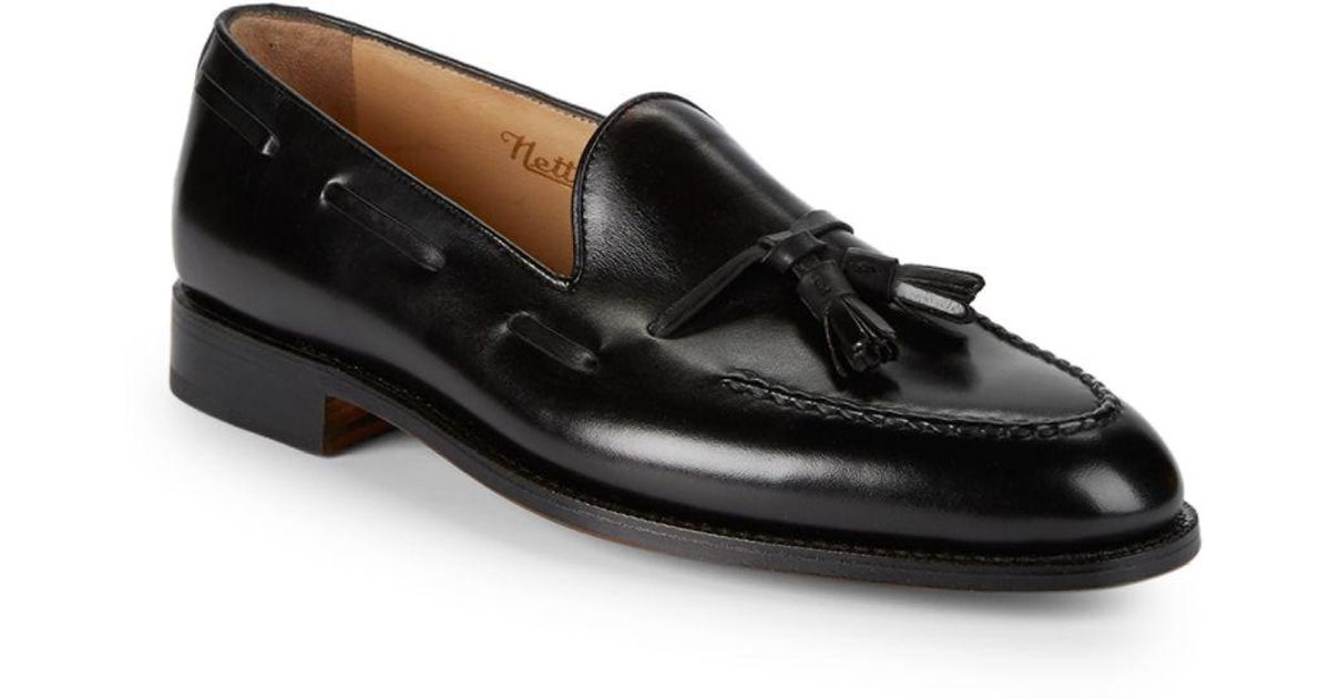Nettleton Greensboro Leather Tassel Loafers in Black for Men - Save 33% ...