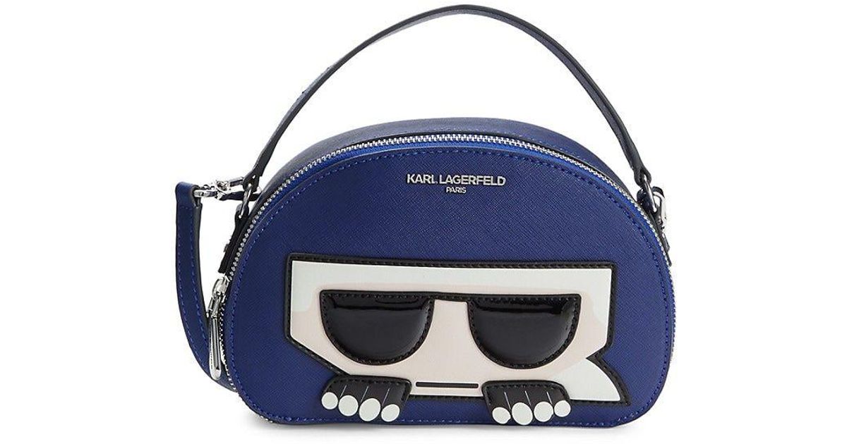 Karl Lagerfeld Maybelle Leather Crossbody Bag in Blue | Lyst