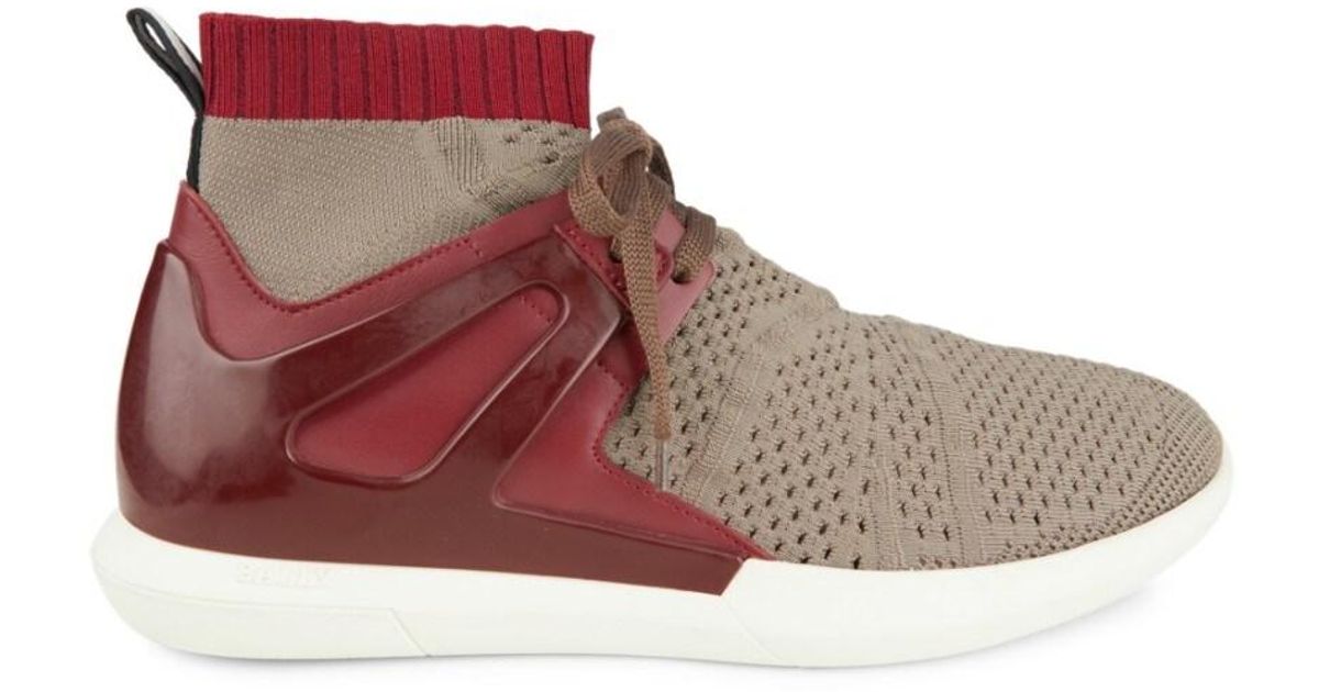 Bally Men's Avallo Knit \u0026 Leather Sock Sneakers - Snuff - Size 7.5 in Brown  | Lyst