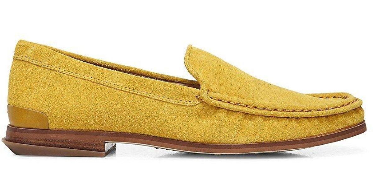 Franco Sarto Suede Loafers in Yellow Lyst