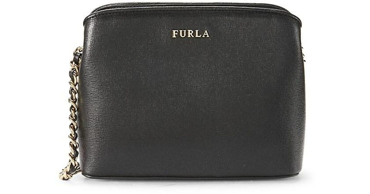 Furla Tessa Leather Crossbody Bag in Black | Lyst
