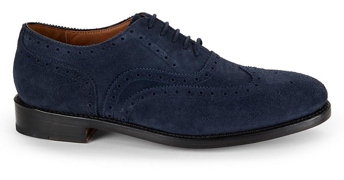 Allen Edmonds Blue Suede Shoes Allen Edmonds Strand Verse Cap-toe