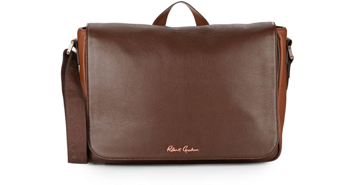 robert graham leather messenger bag
