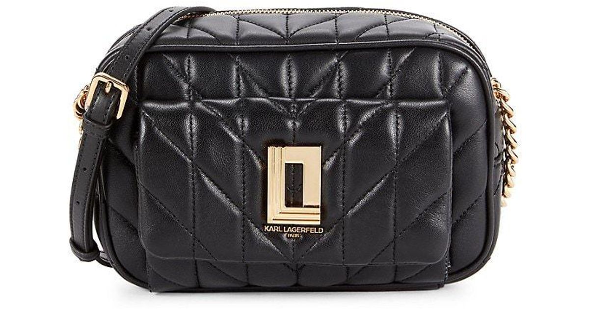 Karl Lagerfeld Lafayette Leather Quilted Shoulder Bag in Black Lyst