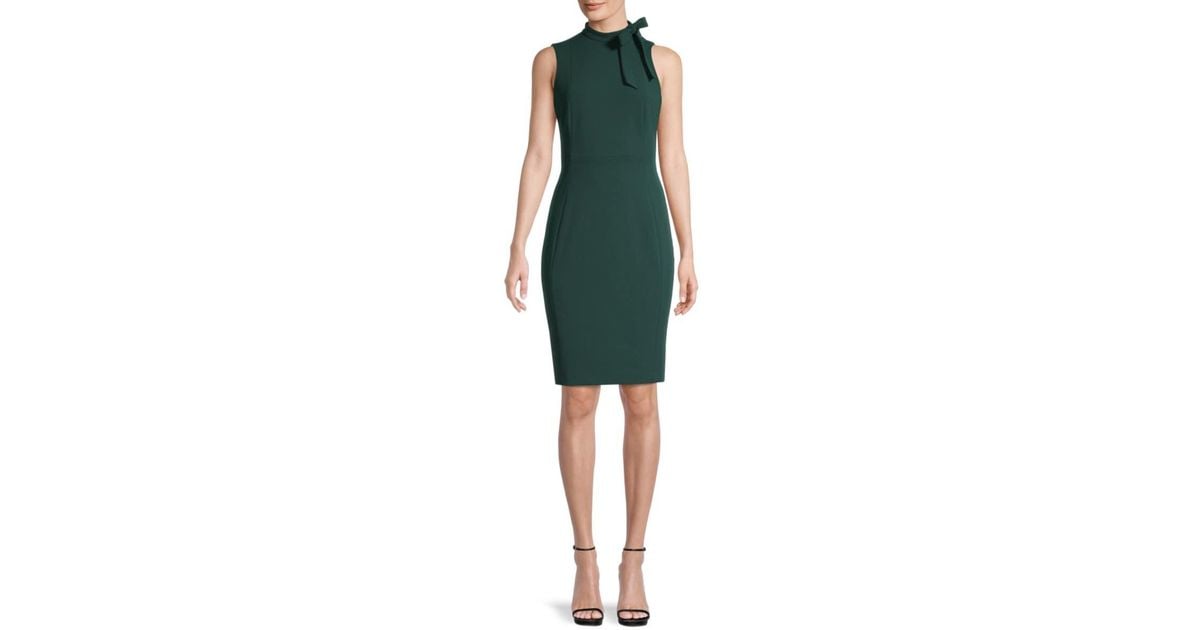 Calvin Klein Women's Bow-neck Sheath Dress - Malachite - Size 14 in Green |  Lyst
