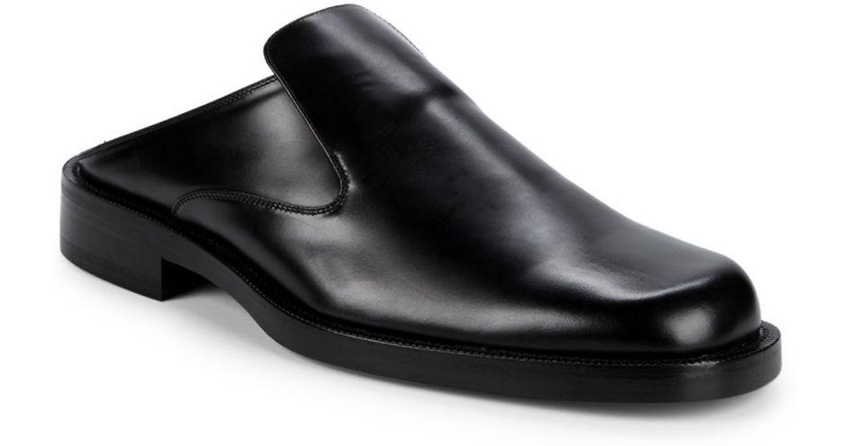 Balenciaga Slip-on Leather Mules in Black for Men - Lyst