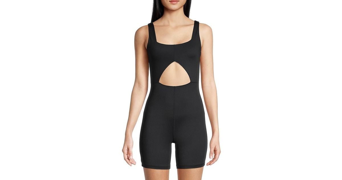 We Wore What Synthetic Weworewhat Cutout Bike Bodysuit in Black | Lyst