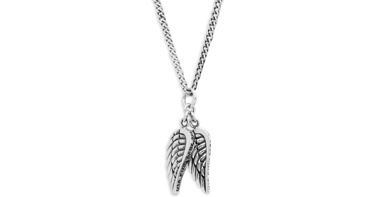 King Baby Studio Sterling Silver Double Wing Pendant Necklace In - Double Wing Pendant Necklace King Baby Studio Sterling Silver Double Wing Pendant Necklace In - Double Wing Pendant Necklace