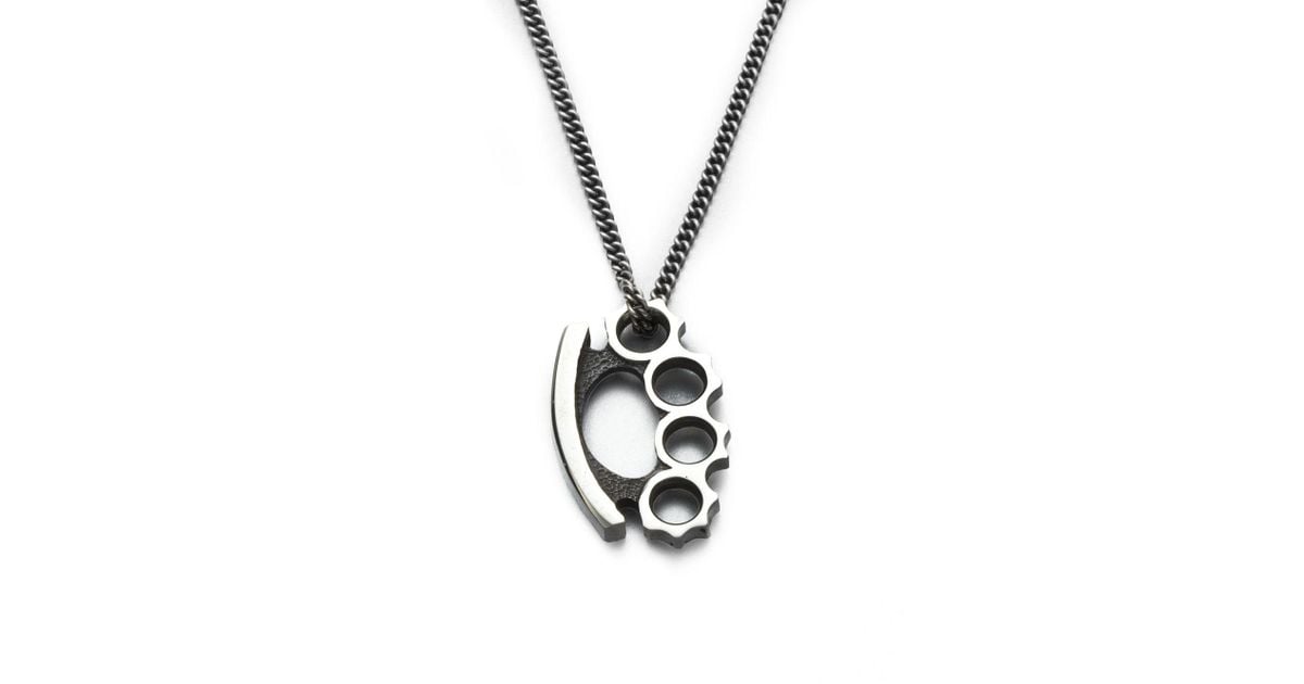 Silver Necklace Brass Knuckles Necklace Gift Ideas Silver Brass Knuckles Necklace