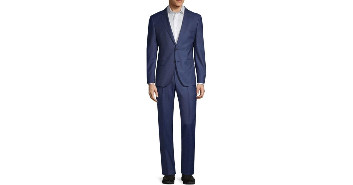 BOSS by HUGO BOSS Slim-fit Drago Lanifico In Biella Wool Suit in Blue for  Men | Lyst