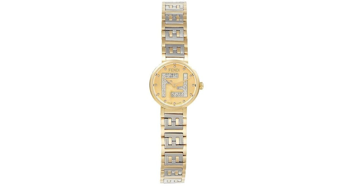 Fendi Forever 19mm Stainless Steel & 0.12 Tcw Diamond