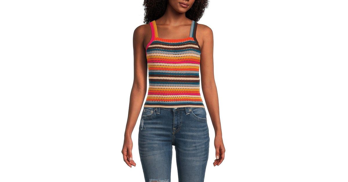 Faherty Byt Rainbow Falls Crochet Tank Top Lyst