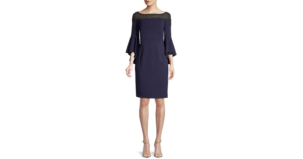 calvin klein boat neck sheath dress