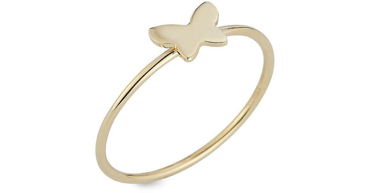 Saks Fifth Avenue 14k Yellow Gold Butterfly Ring in Metallic Lyst Canada