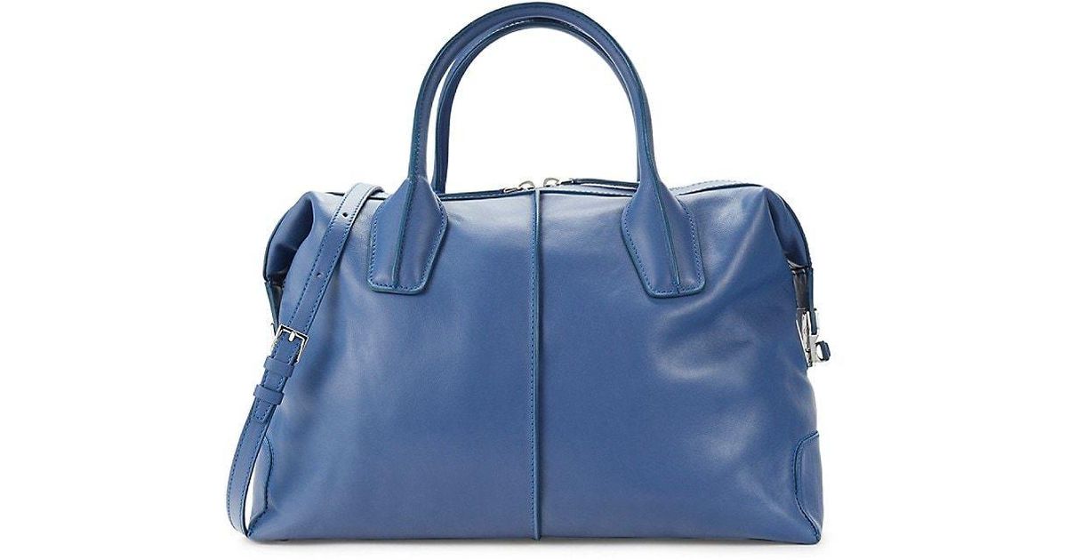 Tod's D Styling Bauletto Leather Top Handle Bag in Blue Lyst