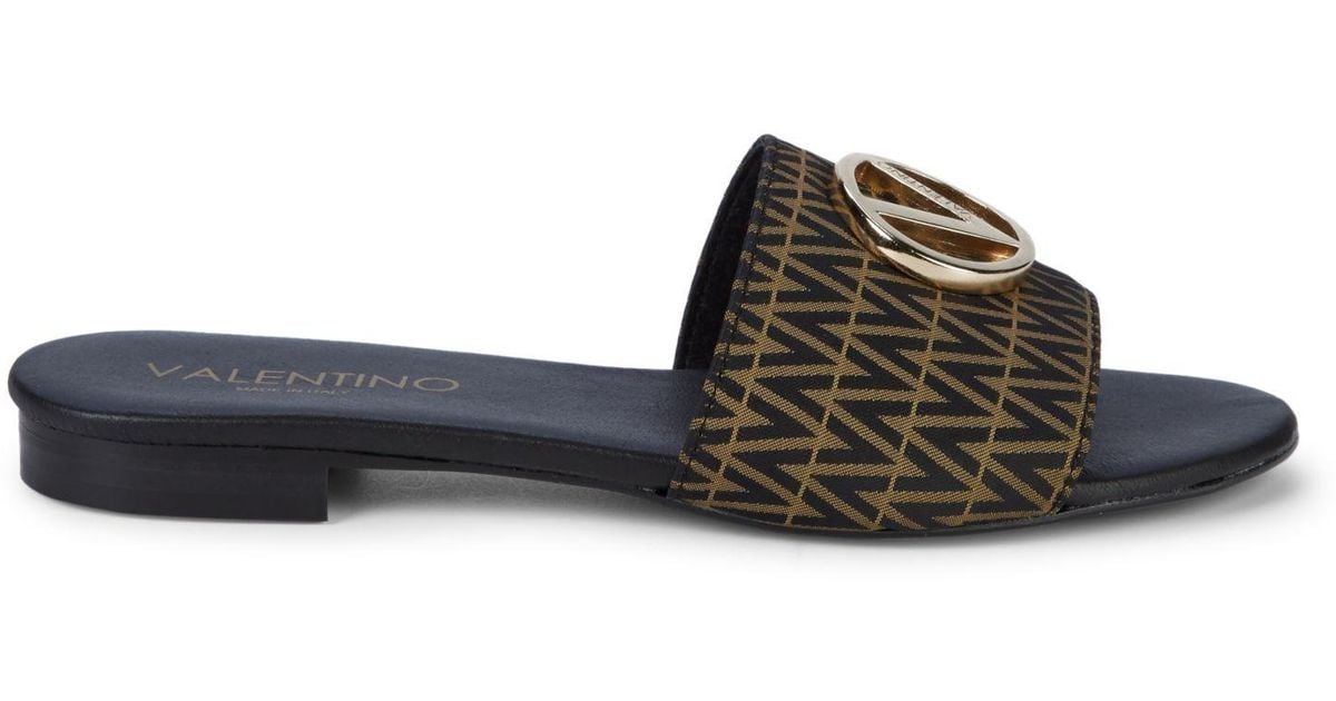 valentino by mario valentino clavel quilted leather espadrille slides