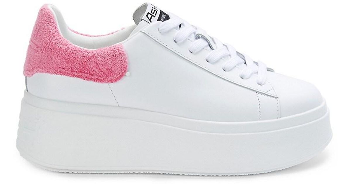 Ash Leather Platform Sneakers in White | Lyst