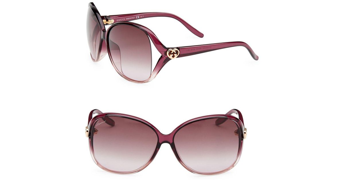 Gucci 62mm Oversize Logo Sunglasses in 