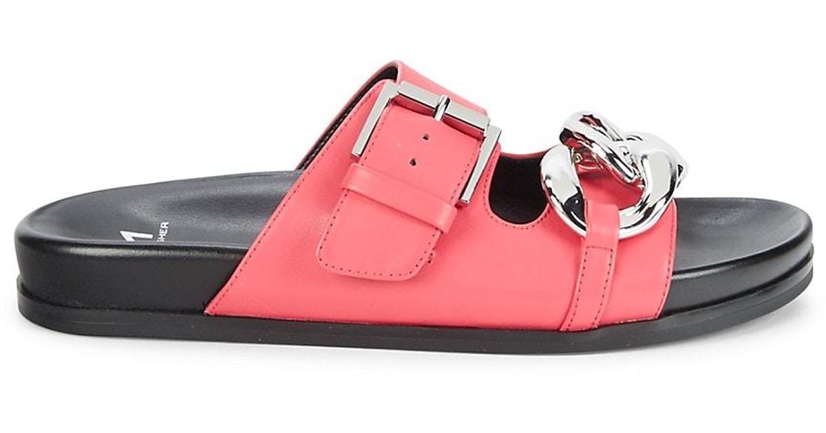 Marc Fisher Fresno Leather Slides in Pink Lyst
