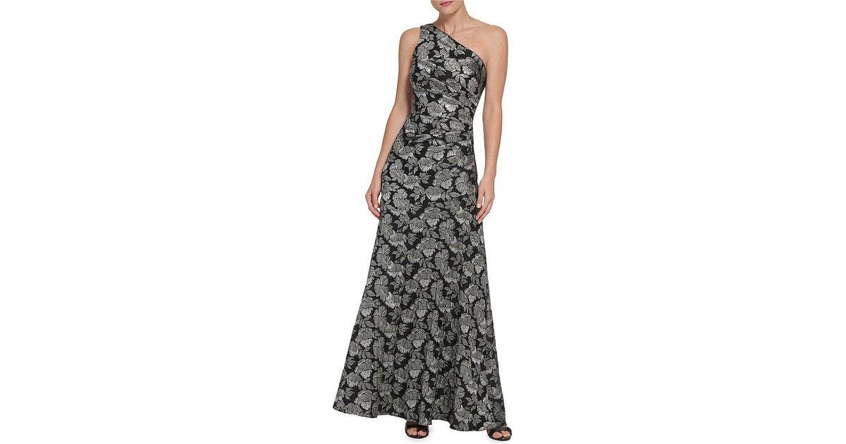 Eliza j one top shoulder a line gown