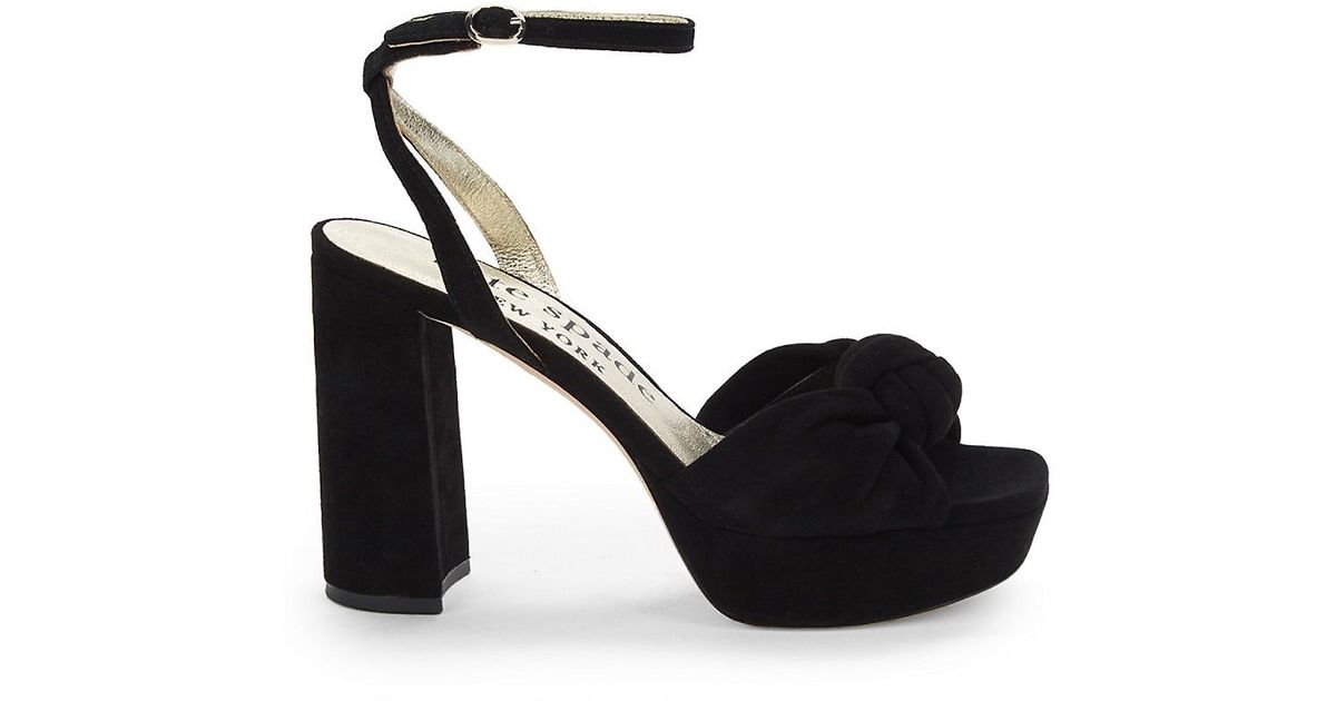 Kate Spade Confetti Knotted Suede Sandals in Black Lyst