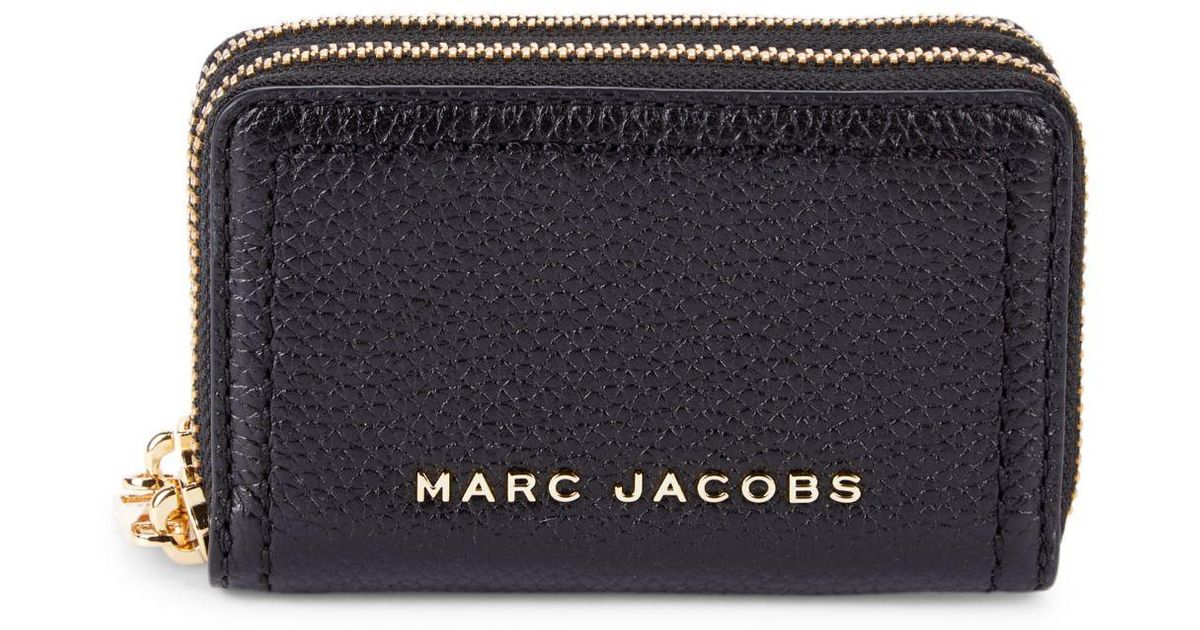 Marc Jacobs The Groove Double-zip Leather Card Case in Black | Lyst