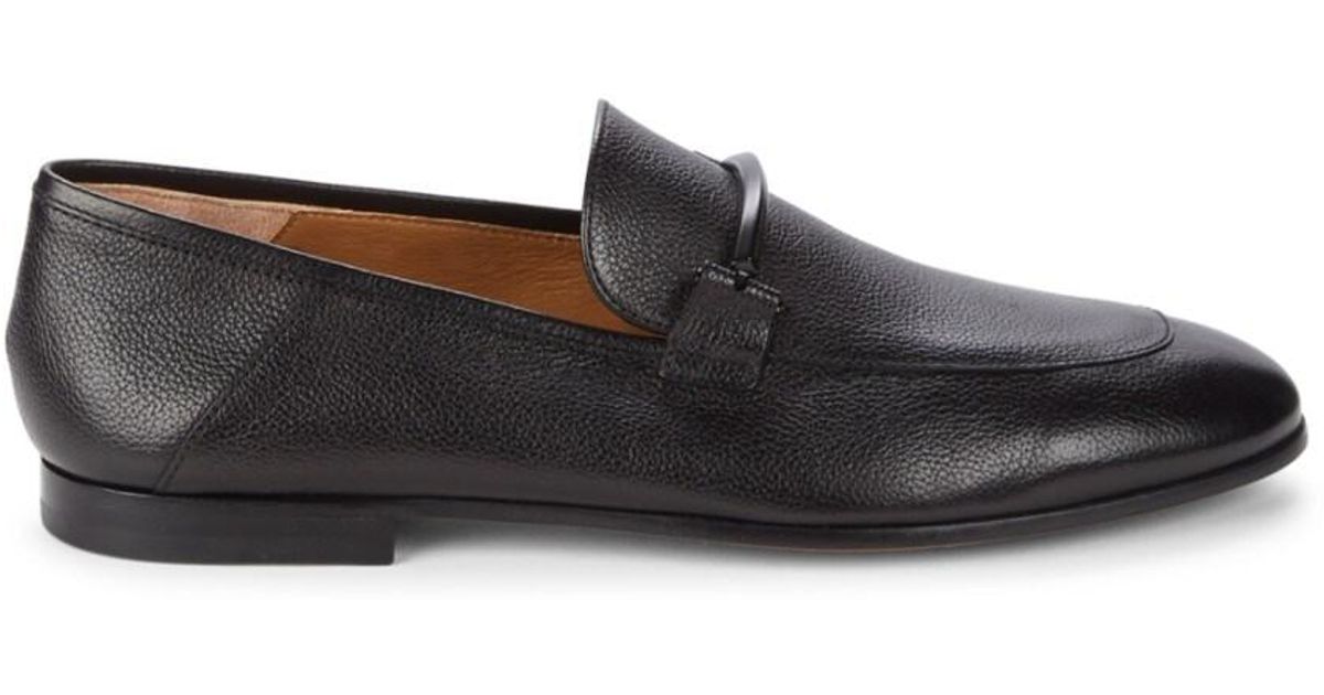 BOSS by HUGO BOSS Soho Leather Bit Loafers in Black for Men | Lyst