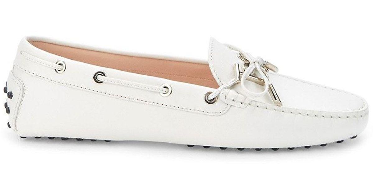 Tod's Heaven Leather Driving Shoes in White Lyst