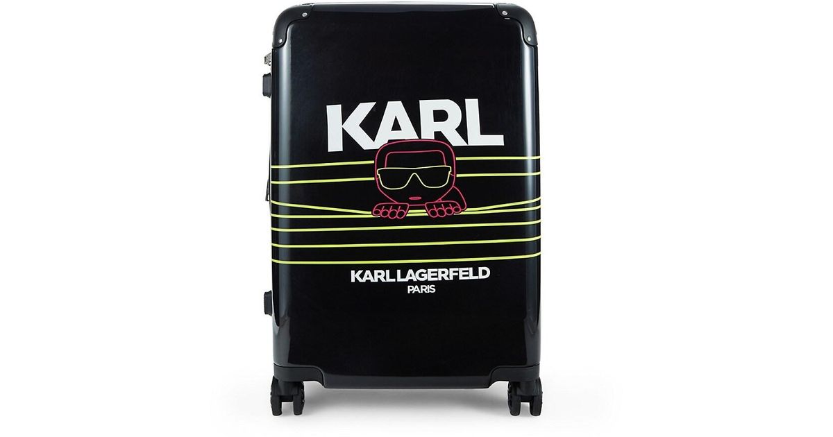 Karl Lagerfeld 28inch Peeking Karl Spinner Suitcase in Black Lyst