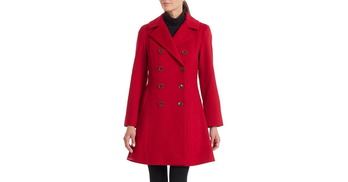 Sofia Cashmere Double Breasted Wool & Cashmere Coat in Red | Lyst