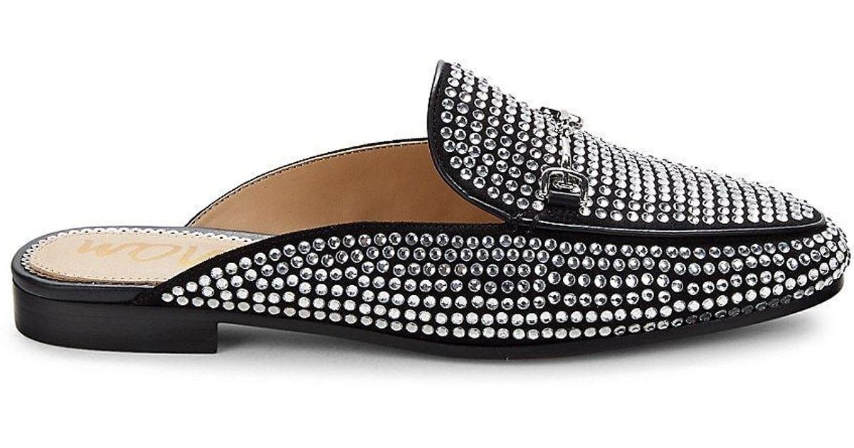 Sam Edelman Linnie Crystal Embellished Mules in Black Lyst