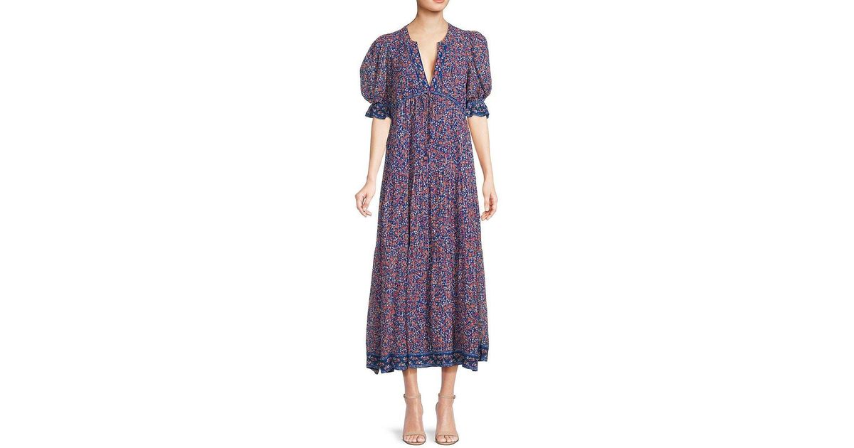 Saylor Lyna Floral Maxi Dress in Purple | Lyst