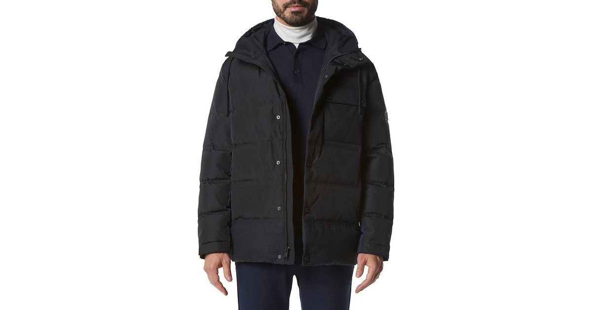 ANDREW MARC NEW YORK MEN'S QUILTED DOWN BLACK PUFFER Fur Coat Men