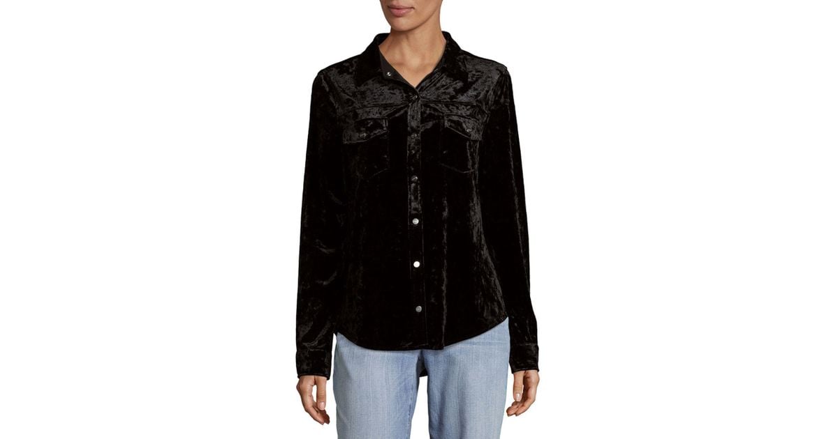 red velvet button down shirt