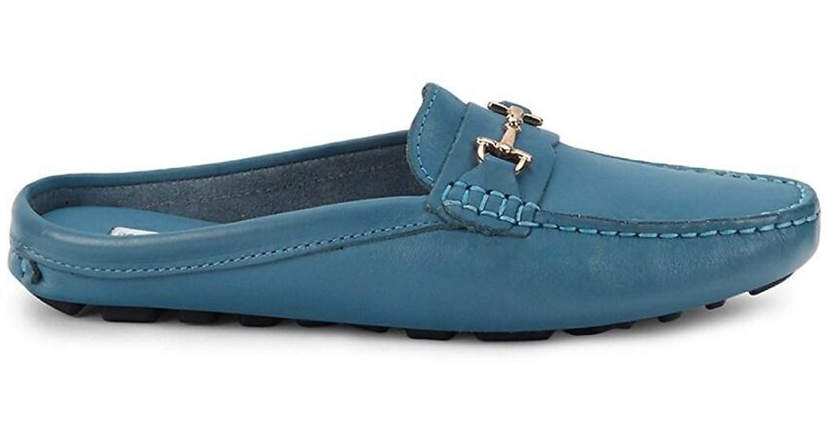 Saks Fifth Avenue Slipon Leather Loafer Mules Lyst Australia