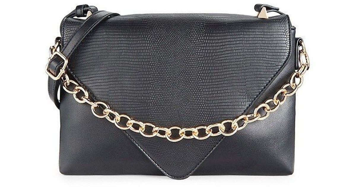 Collection 18 Smooth Iguana Embossed Crossbody Bag in Black Lyst